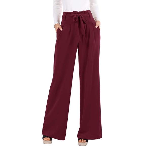 Pants - Wide Leg Pants High Waist Casual Loose Flowy Pants